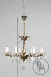 Старинная французская люстра из бронзы с хрусталем код. BE3259354